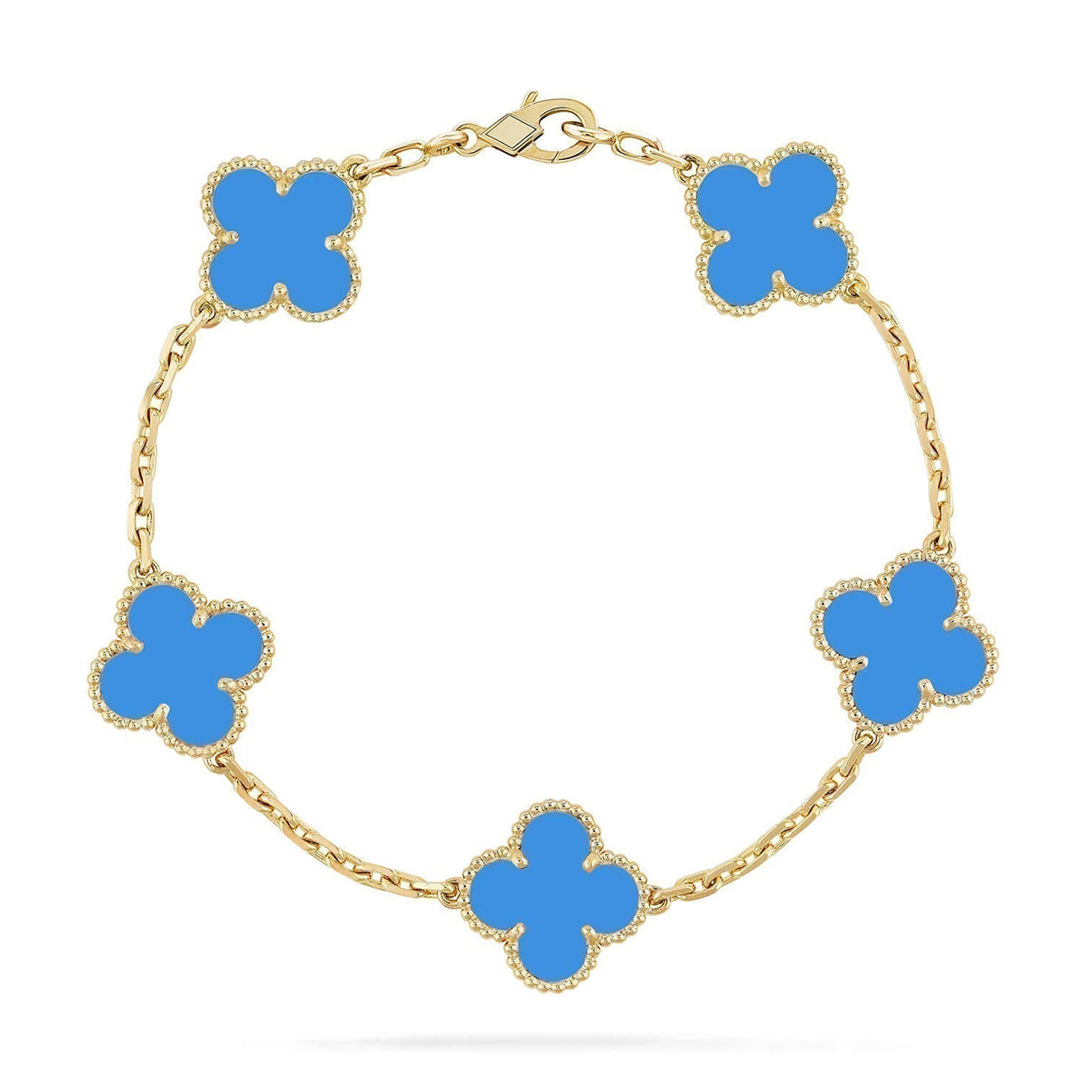 [Lora] CLOVER 5 MOTIF BLUE AGATE BRACELET COLLECTION