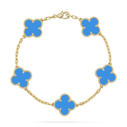 [Lora] CLOVER 5 MOTIF BLUE AGATE BRACELET COLLECTION