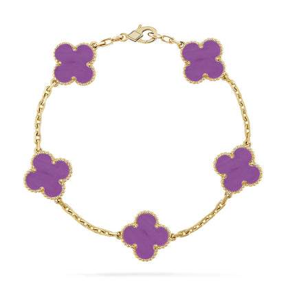 [Lora] CLOVER 5 MOTIF VIOLET BRACELET COLLECTION