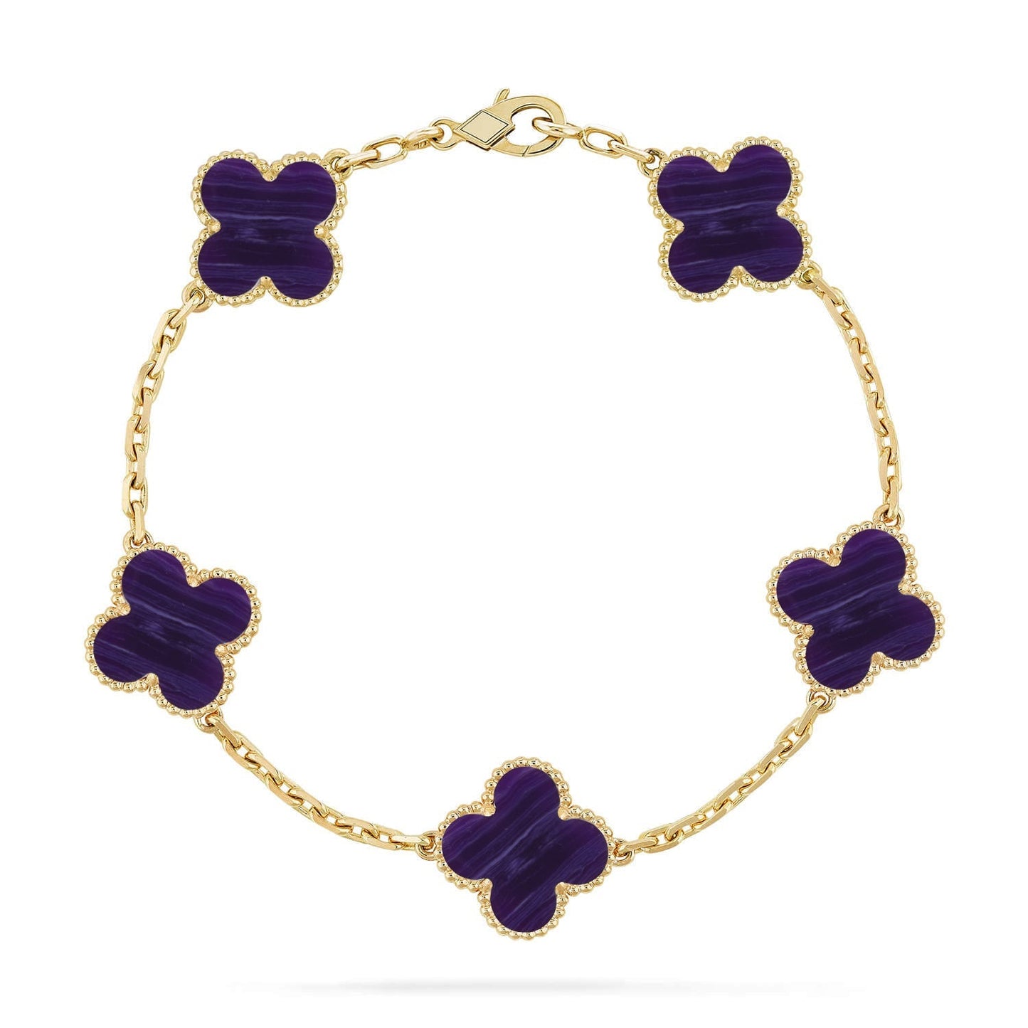 [Lora]CLOVER 5 MOTIF PURPLE STRIPES BRACELET COLLECTION