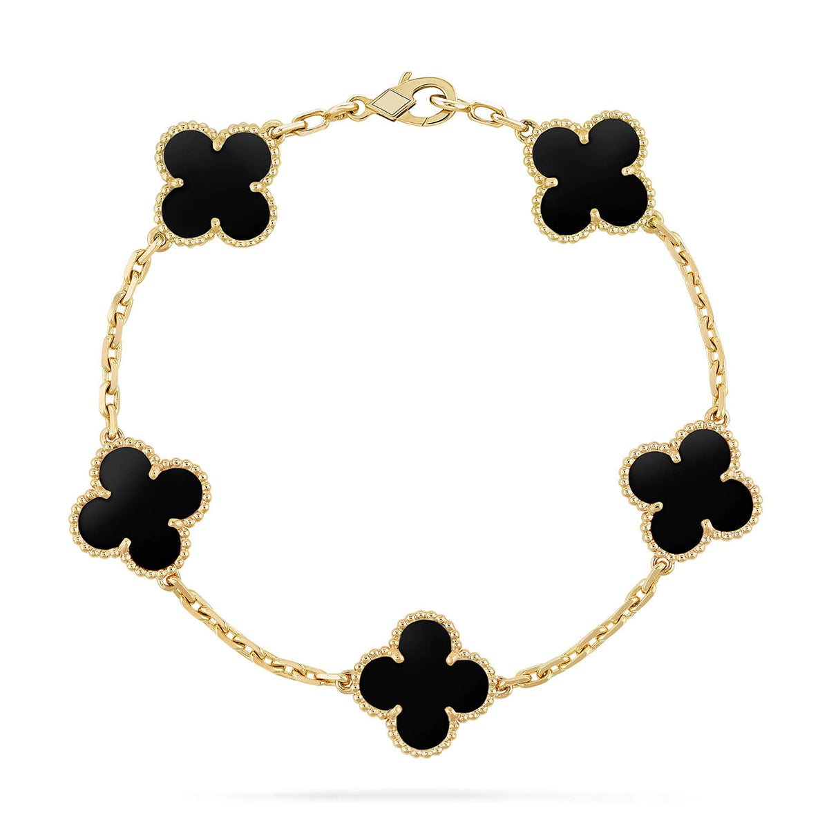 [Lora] CLOVER 5 MOTIF ONYXS BRACELET COLLECTION