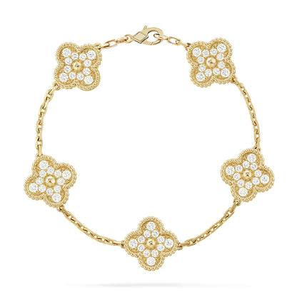 [Lora] CLOVER 5 MOTIF FULL DIAMOND BRACELET COLLECTION