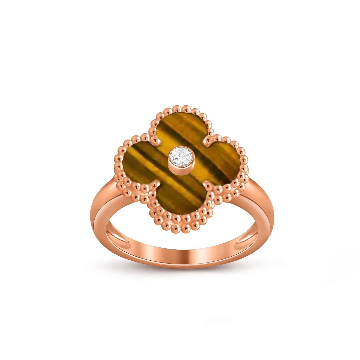 [Lora]CLOVER DIAMOND RING ROSE GOLD COLLECTION