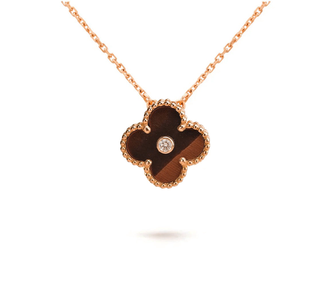 [Lora]CLOVER 15MM DIAMOND SINGLE FLOWER NECKLACE COLLECTION