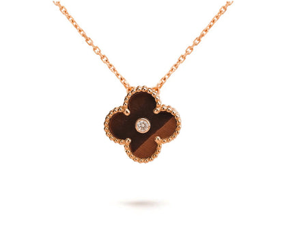 [Lora]CLOVER 15MM DIAMOND SINGLE FLOWER NECKLACE COLLECTION