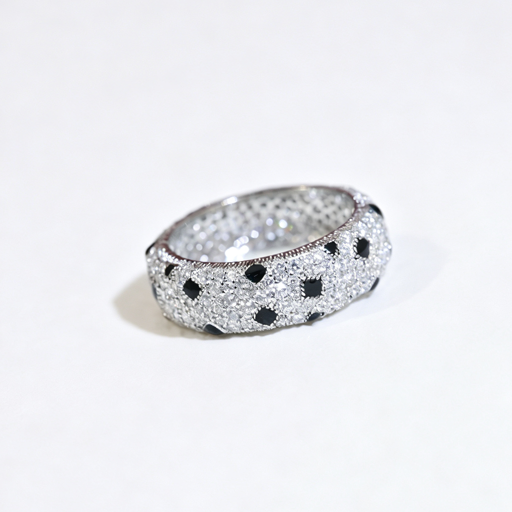 [LORA] PANTHERE SPOTTED FULL DIAMOND RING