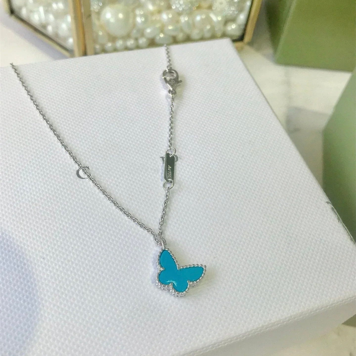 [LORA]BUTTERFLY TURQUOISE BUTTERFLY BRACELET SILVER