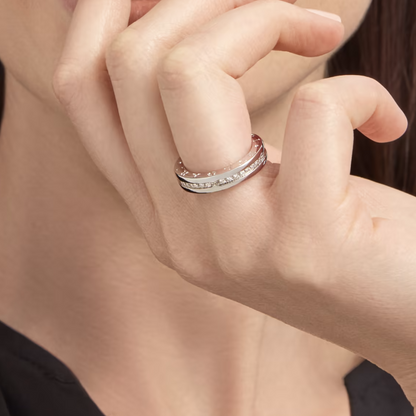 [LORA]ZERO 1 ONE-BAND PAVED DIAMONDS ON THE SPIRAL RING