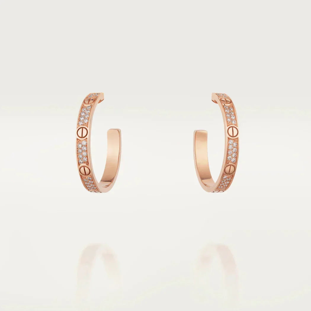 [Lora] LOVE EARRINGS 3.6MM DIAMOND PAVED