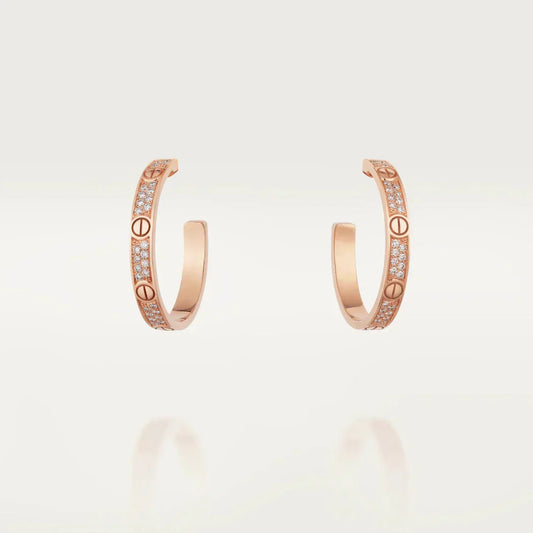 [Lora] LOVE EARRINGS 3.6MM DIAMOND PAVED