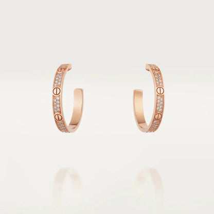 [LORA] LOVE EARRINGS 3.6MM DIAMOND PAVED