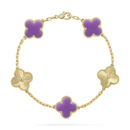 [Lora]CLOVER 5 MOTIF LIGHT PURPLE BRACELET COLLECTION