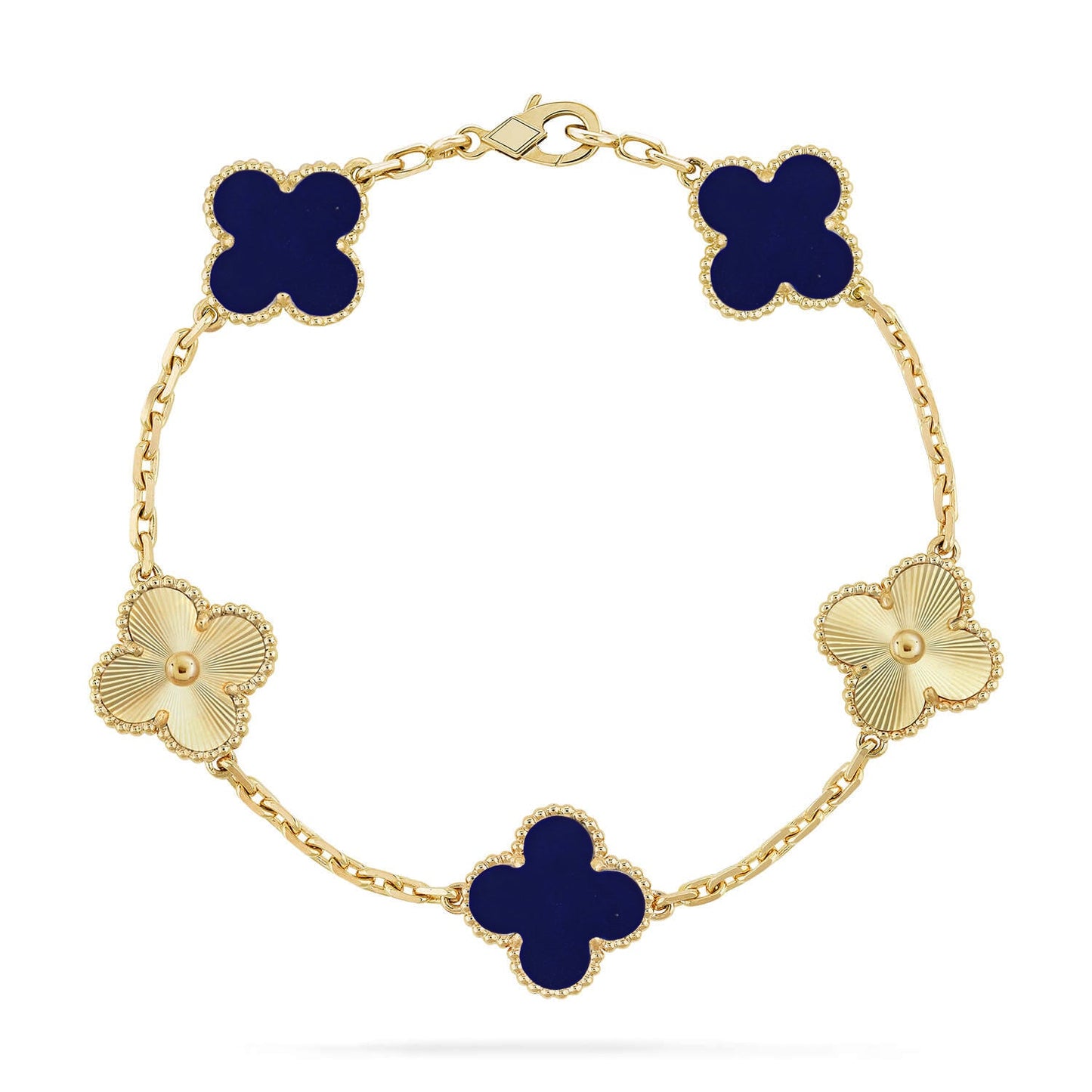 [LORA]CLOVER 5 MOTIF LAPIS LAZULI BRACELET COLLECTION