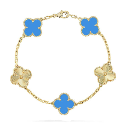 [Lora] CLOVER 5 MOTIF BLUE AGATE BRACELET COLLECTION