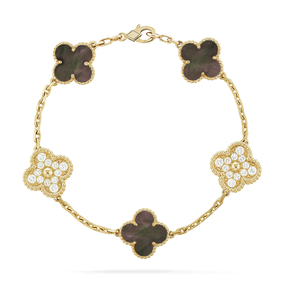 [LORA] CLOVER 5 MOTIF GRAY MOP BRACELET COLLECTION