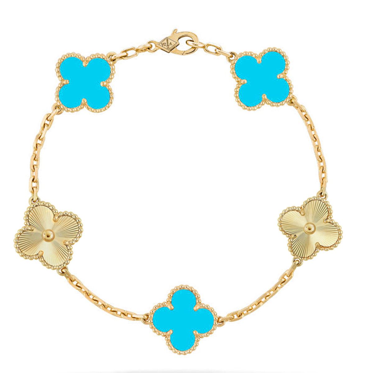 [Lora] CLOVER 5 MOTIF TURQUOISE BRACELET COLLECTION