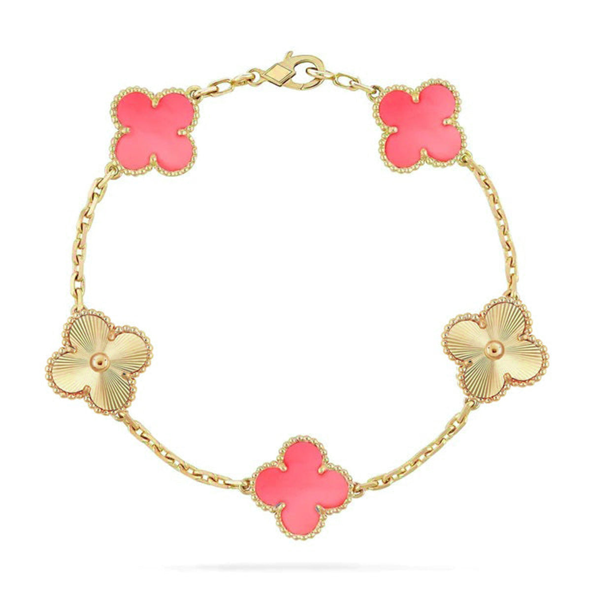 [Lora] CLOVER 5 MOTIFS  PINK MOP BRACELET COLLECTION