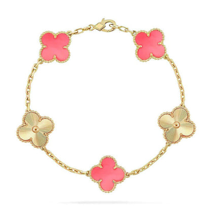 [Lora] CLOVER 5 MOTIFS  PINK MOP BRACELET COLLECTION
