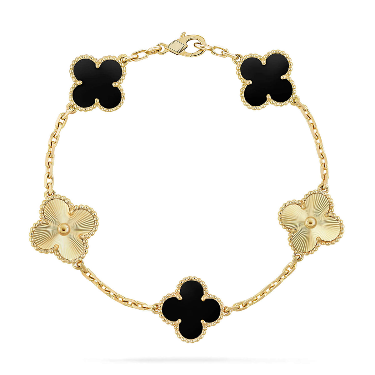 [Lora] CLOVER 5 MOTIF ONYXS BRACELET COLLECTION