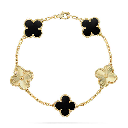 [Lora] CLOVER 5 MOTIF ONYXS BRACELET COLLECTION