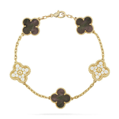 [Lora] CLOVER 5 MOTIF GRAY MOP BRACELET COLLECTION