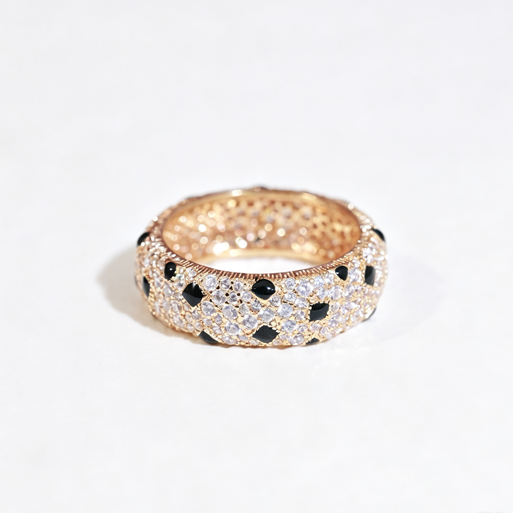 [LORA] PANTHERE SPOTTED FULL DIAMOND RING