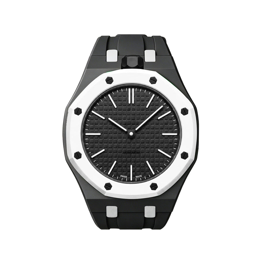 Oak Pop Exclusive Black And White Silicone Strap