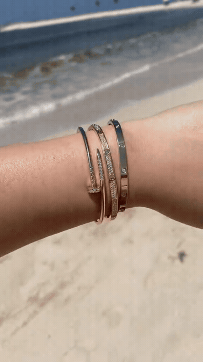 [Lora] JUSTE Diamond & LOVE Diamond Bracelet Stack Set