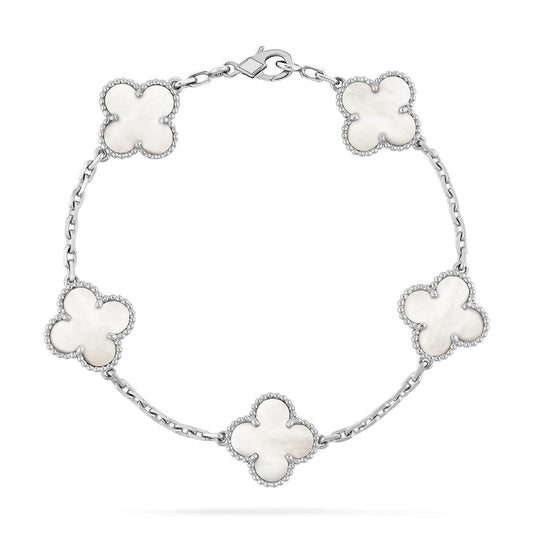 [LORA]CLOVER SILVER MOP 5 MOTIF BRACELET