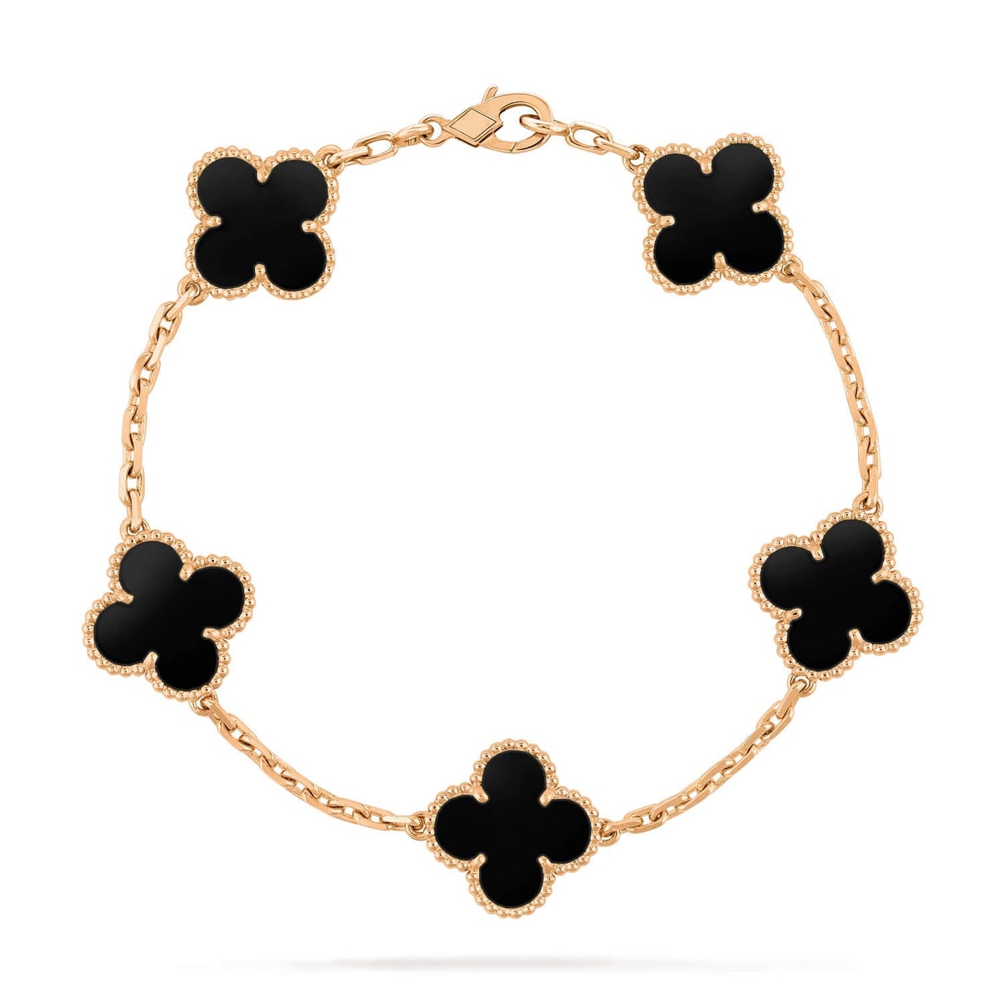 [LORA]CLOVER  5 MOTIFS BLACK ONYX BRACELET