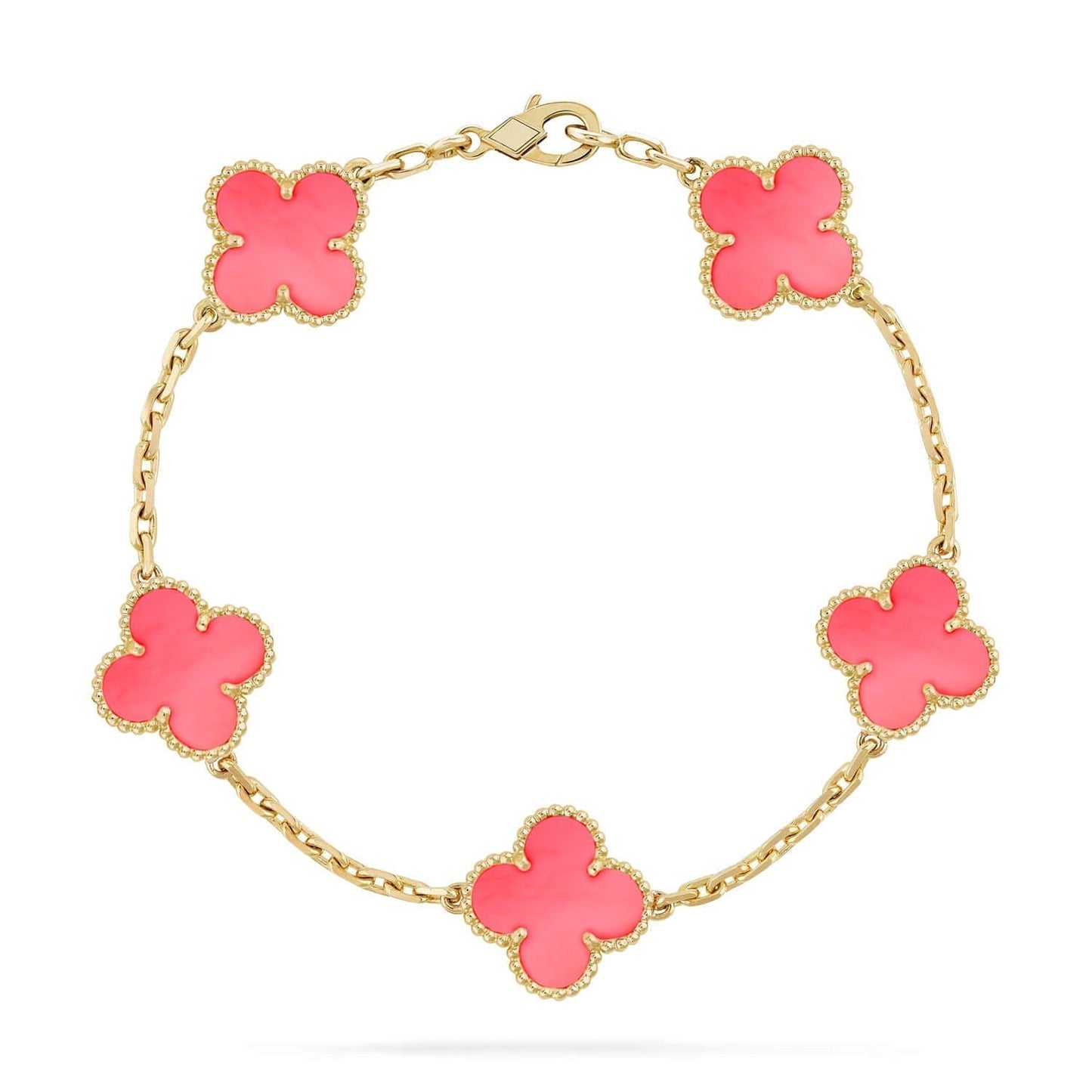 [LORA]CLOVER 5 PINK MOP BRACELET