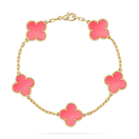 [LORA]CLOVER 5 PINK MOP BRACELET