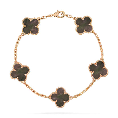 [LORA]CLOVER 5 MOTIF GRAY MOP  BRACELET