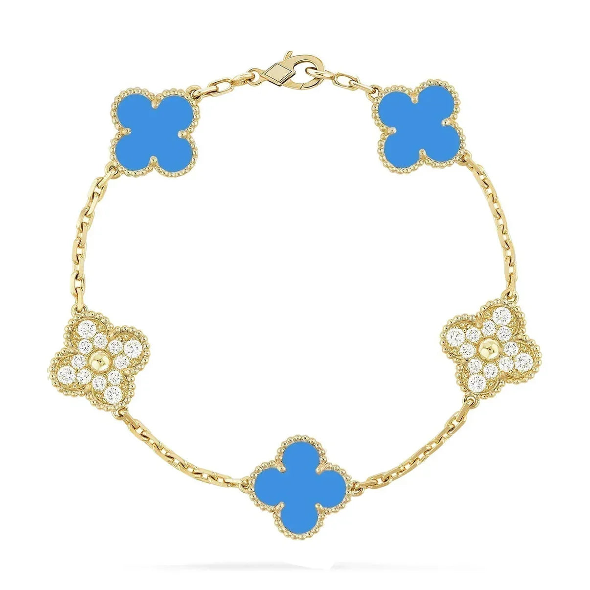 [Lora] CLOVER 5 MOTIF BLUE AGATE BRACELET COLLECTION