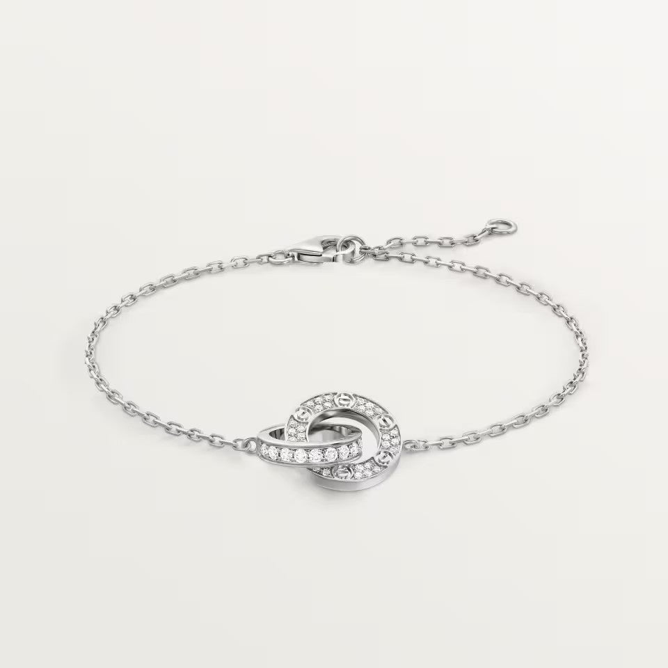 [LORA] LOVE DOUBLE RING FULL DIAMOND BRACELET