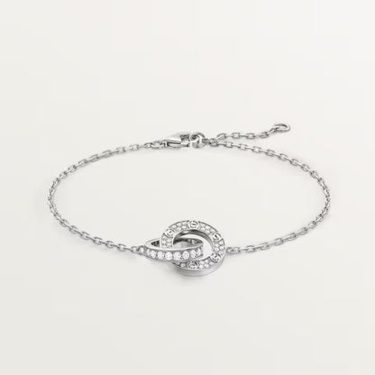 [LORA] LOVE DOUBLE RING FULL DIAMOND BRACELET