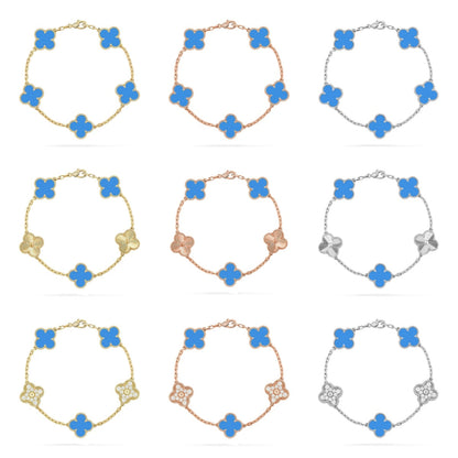 [Lora] CLOVER 5 MOTIF BLUE AGATE BRACELET COLLECTION
