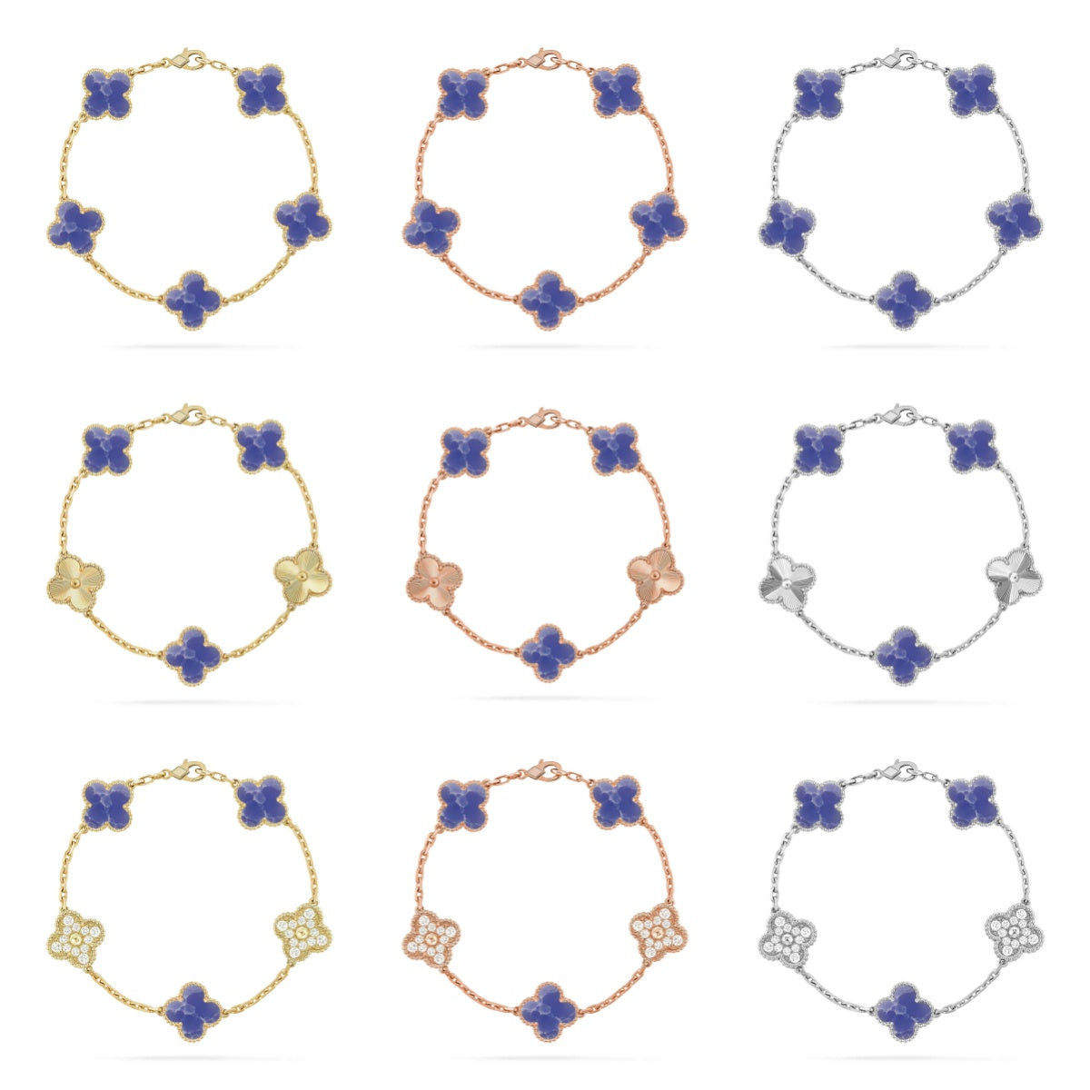 [Lora]CLOVER 5 MOTIF BLUE VEINS BRACELET COLLECTION