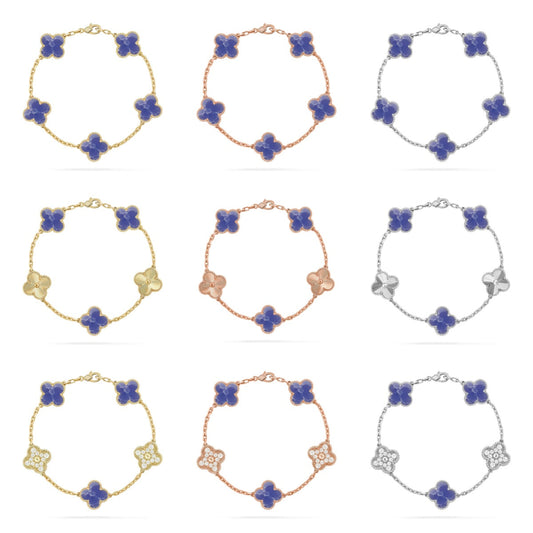 [Lora]CLOVER 5 MOTIF BLUE VEINS BRACELET COLLECTION
