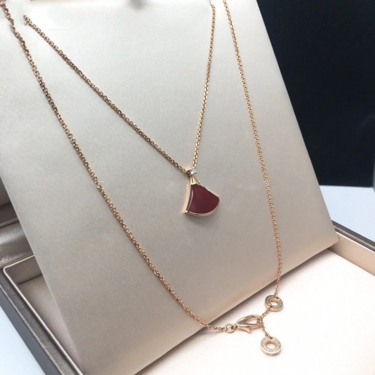 [LORA]DREAM NECKLACE CARNELIAN 1 DIAMOND