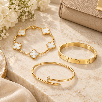 [Lora]Clover & Lover & Juste Bracelet Stack Set