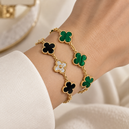 [Lora]Clover 5 Motifs  Duo Bracelet Stack Set