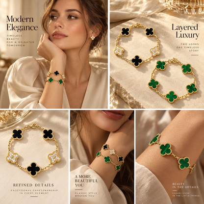 [Lora]Clover 5 Motifs  Duo Bracelet Stack Set