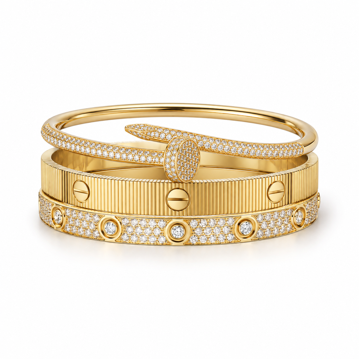[Lora]Love & Juste Statement Bracelet Trio Stack Set