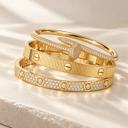[Lora]Love & Juste Statement Bracelet Trio Stack Set