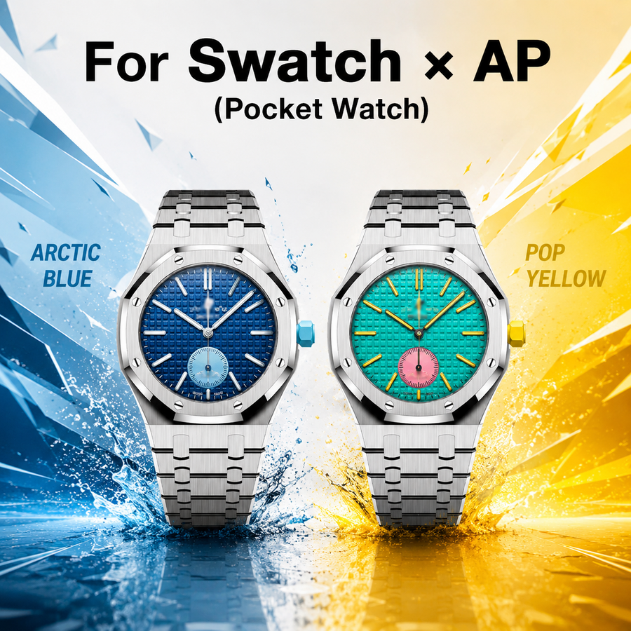 Strap For Ap Swatch Royal Oak Pop Exclusive Steel Case & Strap Full‑wrap Embedded Watch Band