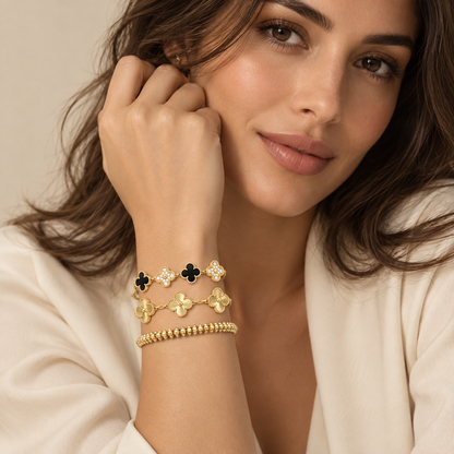 [Lora]Clover & Clash Bracelet 3-Piece Stack set