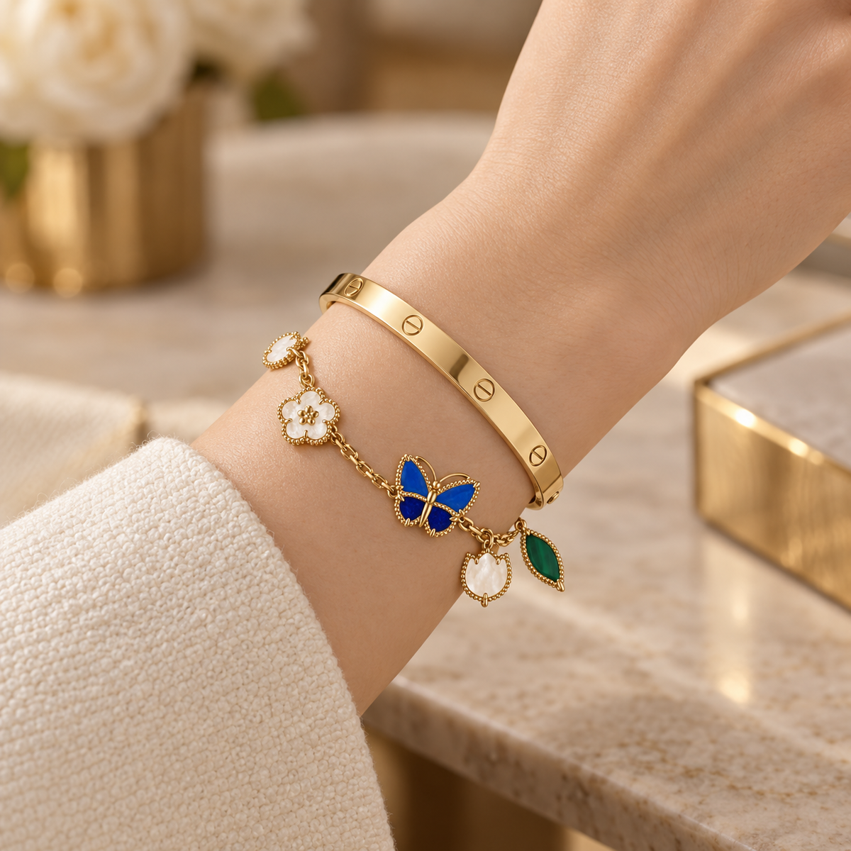 [Lora]Lucky Spring & Love Bracelet Stack Set