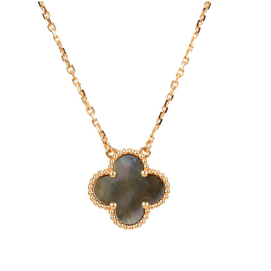 [LORA]CLOVER 15MM  GRAY MOTHER OF PEARL NECKLACE