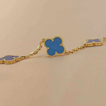 [Lora] CLOVER 5 MOTIF BLUE AGATE BRACELET COLLECTION